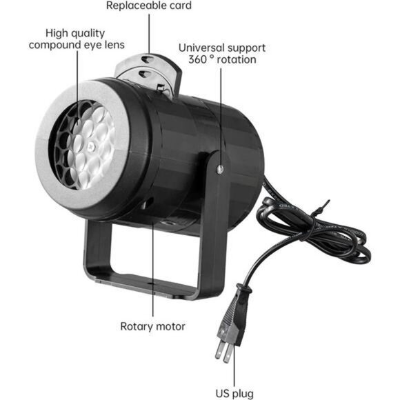 Christmas Projector Lights, Snowflake Projector Rotating Christmas Snowfall - Picture 2 of 7